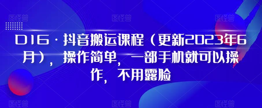 D1G·抖音搬运课程（更新2023年12月），操作简单，一部手机就可以操作，不用露脸 - 小毅网创-小毅网创