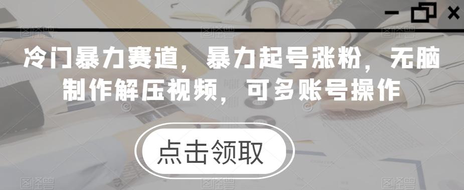 冷门暴力赛道，暴力起号涨粉，无脑制作解压视频，可多账号操作 - 小毅网创-小毅网创