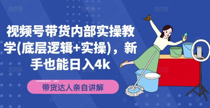 视频号带货内部实操教学(底层逻辑+实操)，新手也能日入4k - 小毅网创-小毅网创