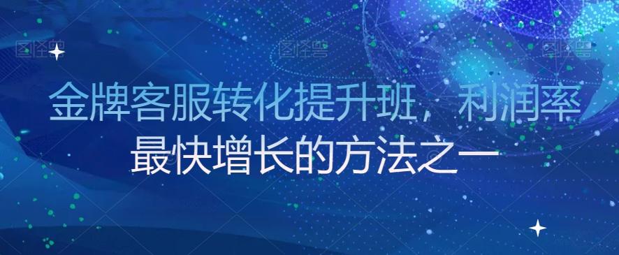 金牌客服转化提升班，利润率最快增长的方法之一 - 小毅网创-小毅网创