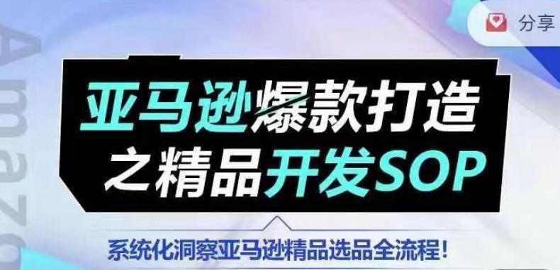 【训练营】亚马逊爆款打造之精品开发SOP，系统化洞察亚马逊精品选品全流程 - 小毅网创-小毅网创