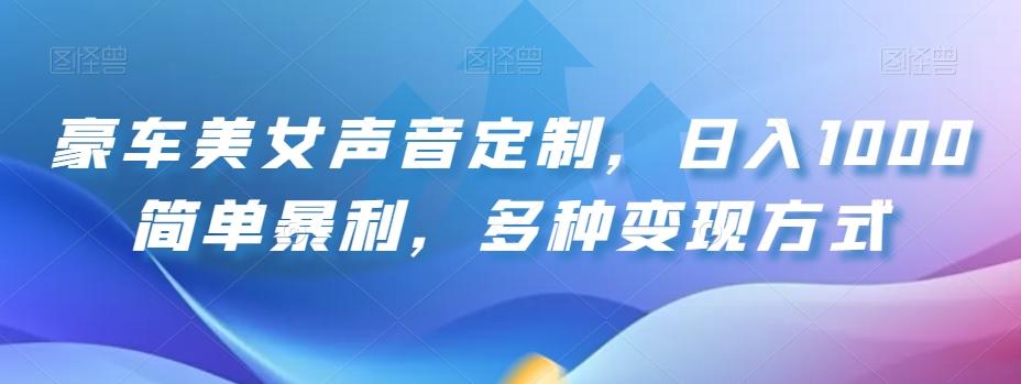 豪车美女声音定制，日入1000简单暴利，多种变现方式 - 小毅网创-小毅网创