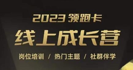 2023领跑卡线上成长营，淘宝运营各岗位培训，直通车、万相台、引力魔方、引流等，帮助突破成长瓶颈 - 小毅网创-小毅网创
