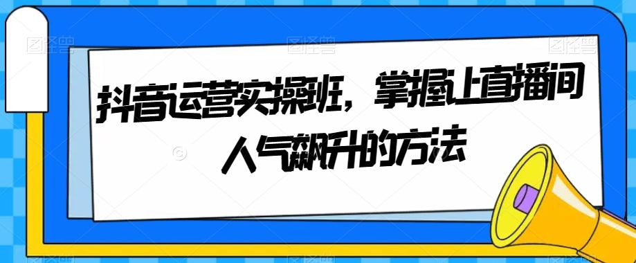 抖音运营实操班，掌握让直播间人气飙升的方法 - 小毅网创-小毅网创