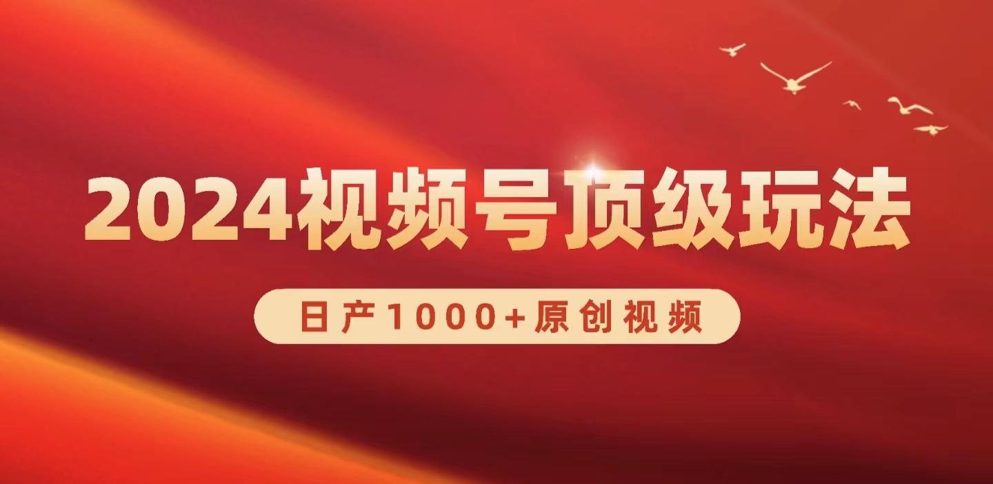 (9905期)2024视频号新赛道，日产1000+原创视频，轻松实现日入3000+ - 小毅网创-小毅网创
