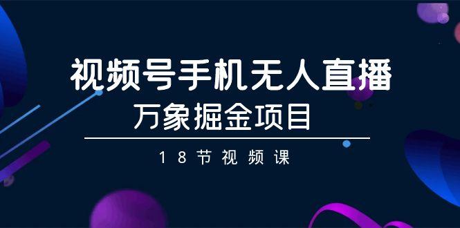 视频号手机无人直播-万象掘金项目(18节视频课) - 小毅网创-小毅网创