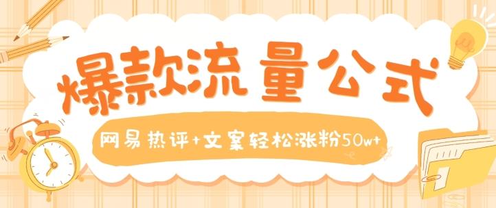 爆款流量公式，网易热评+文案轻松涨粉50w+【揭秘】 - 小毅网创-小毅网创