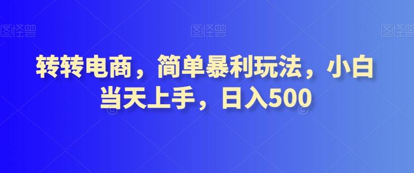 转转电商，简单暴利玩法，小白当天上手，日入500 - 小毅网创-小毅网创