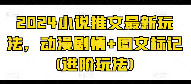 2024小说推文最新玩法，动漫剧情+图文标记(进阶玩法) - 小毅网创-小毅网创