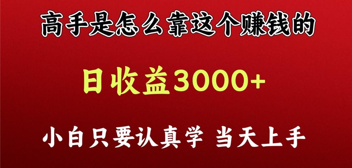 看高手是怎么赚钱的，一天收益至少3000+以上，小白当天上手 - 小毅网创-小毅网创