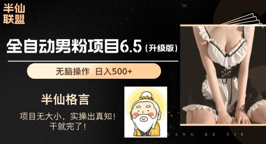 男粉项目6.5升级版，全自动男粉项目，日收入1K+【揭秘】 - 小毅网创-小毅网创