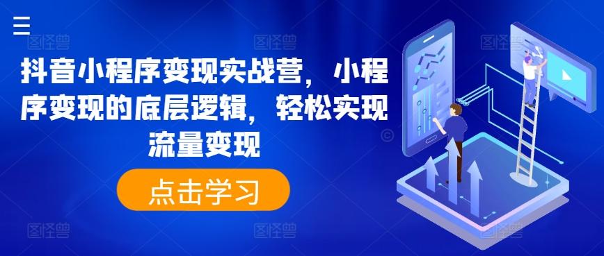 抖音小程序变现实战营，小程序变现的底层逻辑，轻松实现流量变现 - 小毅网创-小毅网创