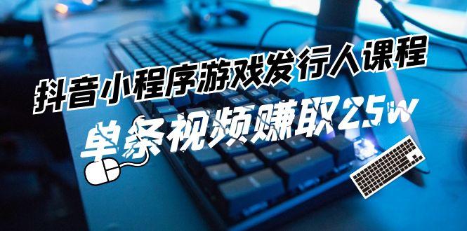 抖音小程序游戏发行人课程：带你玩转游戏任务变现，单条视频赚取25w - 小毅网创-小毅网创