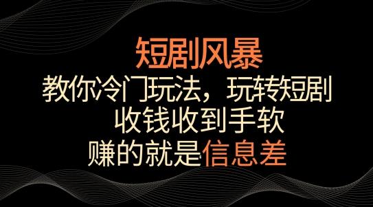 短剧风暴，教你冷门玩法，玩转短剧，收钱收到手软【揭秘】 - 小毅网创-小毅网创