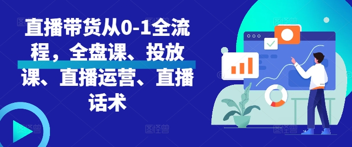 直播带货从0-1全流程，全盘课、投放课、直播运营、直播话术 - 小毅网创-小毅网创