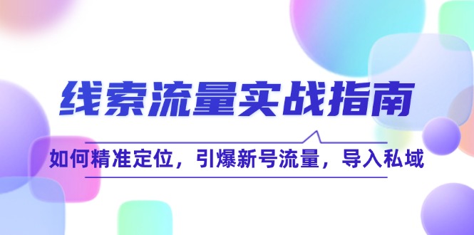 线 索 流 量-实战指南：如何精准定位，引爆新号流量，导入私域 - 小毅网创-小毅网创