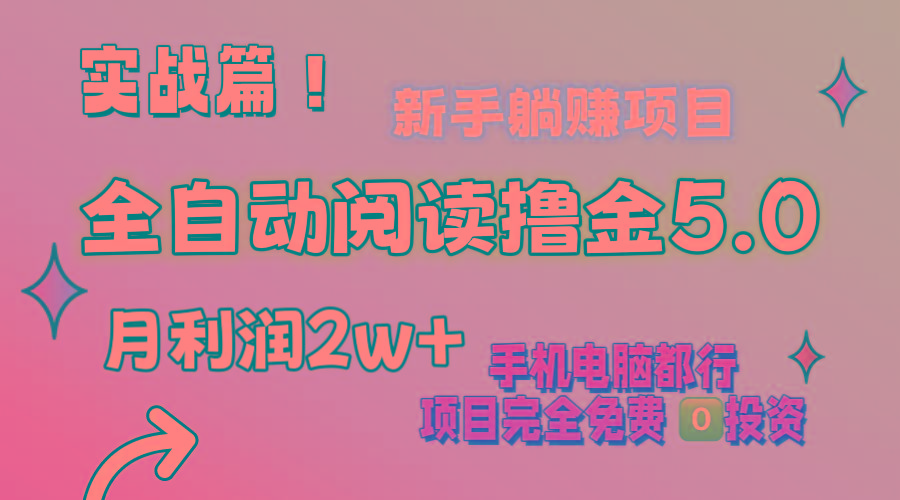 小说全自动阅读撸金5.0 操作简单 可批量操作 零门槛！小白无脑上手月入2w+ - 小毅网创-小毅网创