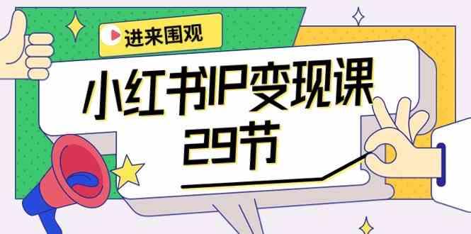 小红书IP变现课：开店/定位/IP变现/直播带货/爆款打造/涨价秘诀/等等/29节 - 小毅网创-小毅网创