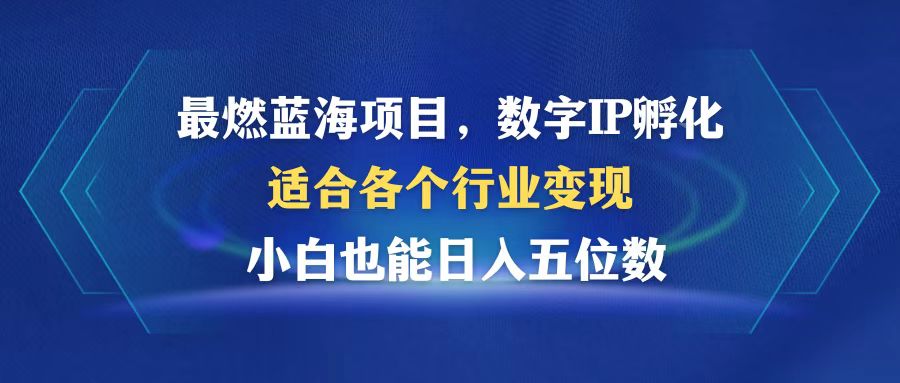 最燃蓝海项目 数字IP孵化 适合各个行业变现 小白也能日入5位数 - 小毅网创-小毅网创