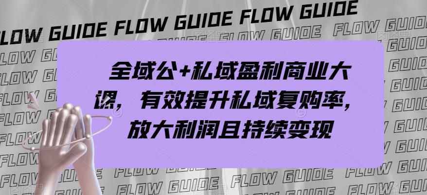 全域公+私域盈利商业大课，有效提升私域复购率，放大利润且持续变现 - 小毅网创-小毅网创