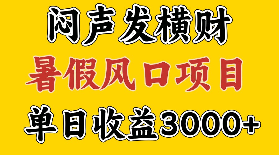 30天赚了7.5W 暑假风口项目，比较好学，2天左右上手 - 小毅网创-小毅网创
