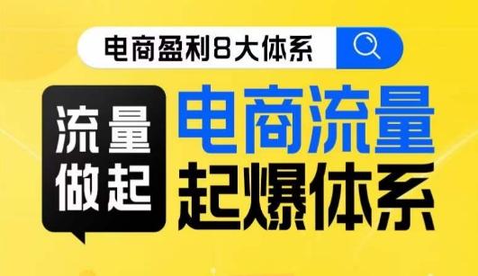 8大体系流量篇·流量做起，电商流量起爆体系线上课 - 小毅网创-小毅网创