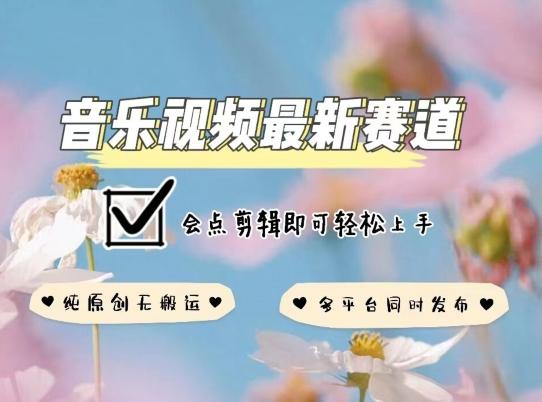音乐视频赛道最新玩法，纯原创不违规，可所有平台同时发布，会点剪辑即可轻松拿捏【揭秘】 - 小毅网创-小毅网创
