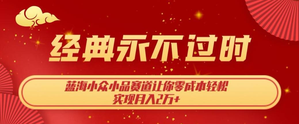 经典永不过时，蓝海小众小品赛道，让你零成本轻松实现月入2万+ - 小毅网创-小毅网创