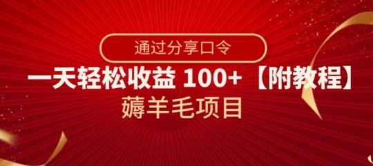 薅羊毛项目，靠分享口令，一天轻松收益100+【附教程】【揭秘】 - 小毅网创-小毅网创