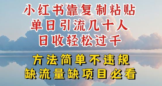 小红书靠复制粘贴单日引流几十人目收轻松过千，方法简单不违规【揭秘】 - 小毅网创-小毅网创