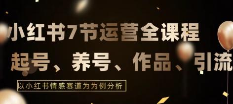 7节小红书运营实战全教程，结合最新情感赛道，打通小红书运营全流程【揭秘】 - 小毅网创-小毅网创