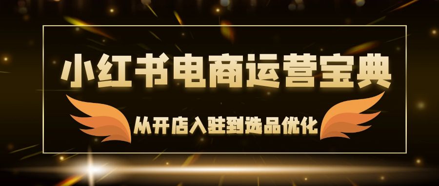 小红书电商运营宝典：从开店入驻到选品优化，一站式解决你的电商难题 - 小毅网创-小毅网创