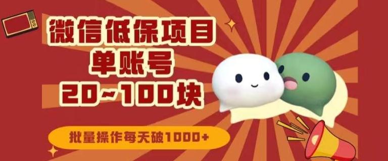 微信领低保单账号20元-100元，批量操作每天破1000+ - 小毅网创-小毅网创