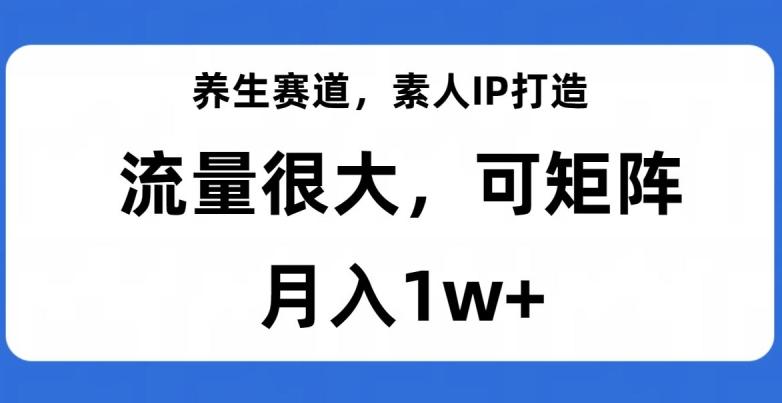 养生赛道，素人IP打造，流量很大，可矩阵，月入1w+【揭秘】 - 小毅网创-小毅网创