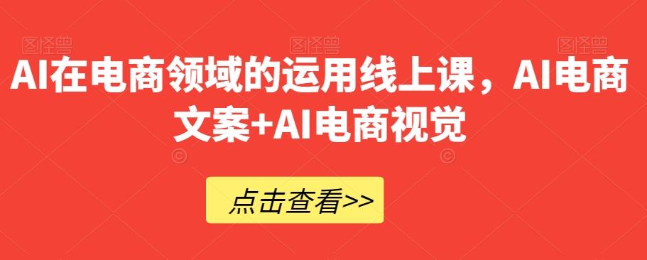 AI在电商领域的运用线上课，​AI电商文案+AI电商视觉 - 小毅网创-小毅网创