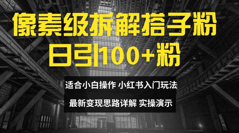 像素级拆解搭子粉，日引100+，小白看完可上手，最新变现思路详解【揭秘】 - 小毅网创-小毅网创