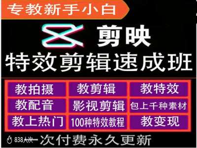 剪映特效教程和运营变现教程，特效剪辑速成班，专教新手小白 - 小毅网创-小毅网创