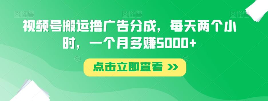 视频号搬运撸广告分成，每天两个小时，一个月多赚5000+ - 小毅网创-小毅网创