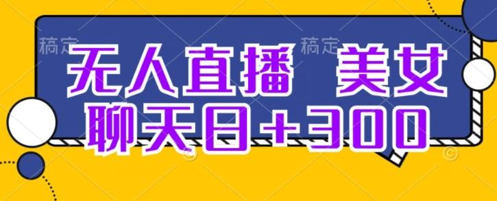 无人直播，美女聊天日+300 - 小毅网创-小毅网创