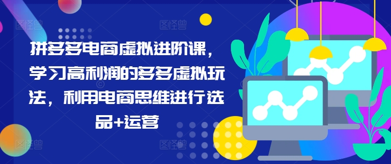 拼多多电商虚拟进阶课，学习高利润的多多虚拟玩法，利用电商思维进行选品+运营 - 小毅网创-小毅网创