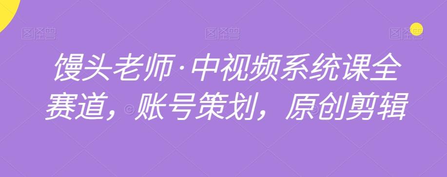 馒头老师·中视频系统课全赛道，账号策划，原创剪辑 - 小毅网创-小毅网创