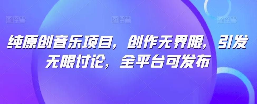 纯原创音乐项目，创作无界限，引发无限讨论，全平台可发布【揭秘】 - 小毅网创-小毅网创