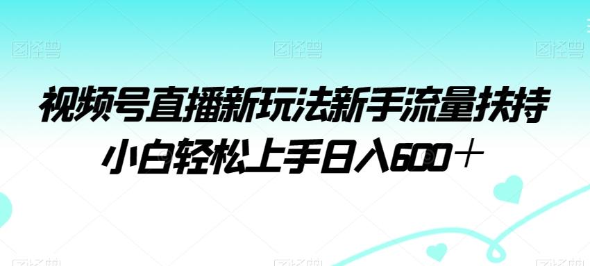 视频号直播新玩法新手流量扶持小白轻松上手日入600＋【揭秘】 - 小毅网创-小毅网创