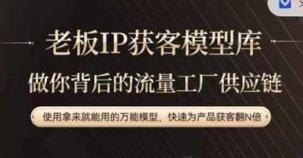 老板IP流量供应链，动作越少，账号越好，使用拿来就能用的万能模型，快速为产品获客翻N倍 - 小毅网创-小毅网创