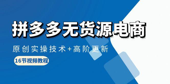 (10015期)拼多多无货源电商，原创实操技术+高阶更新(16节视频教程) - 小毅网创-小毅网创