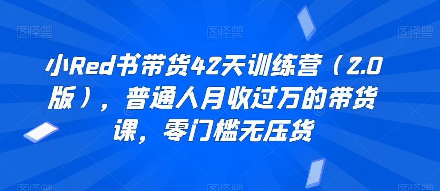 小Red书带货42天训练营(2.0版)，普通人月收过万的带货课，零门槛无压货 - 小毅网创-小毅网创