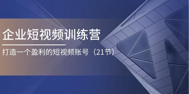 企业短视频训练营：打造一个盈利的短视频账号(21节 - 小毅网创-小毅网创