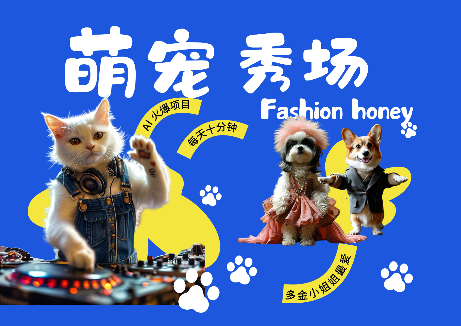 酷飒动物跳舞走秀 时尚喵FASHION汪 多金小姐姐最爱的 轻松月入破W - 小毅网创-小毅网创