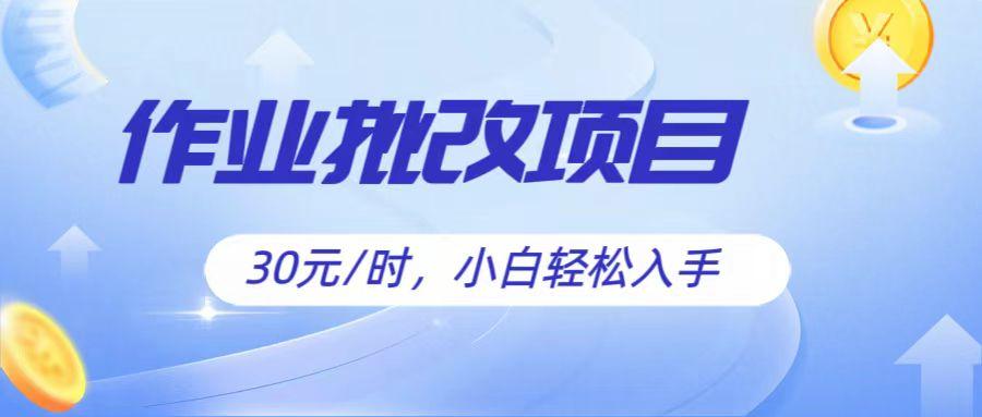 作业批改项目30元/时，简单小白轻松入手，非常适合兼职 - 小毅网创-小毅网创