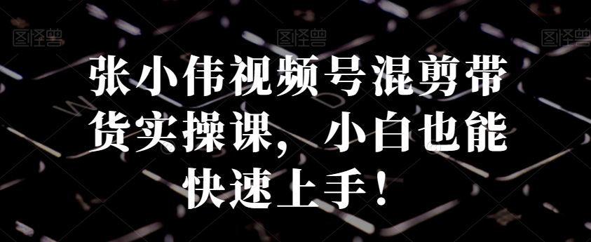 张小伟视频号混剪带货实操课，小白也能快速上手！ - 小毅网创-小毅网创